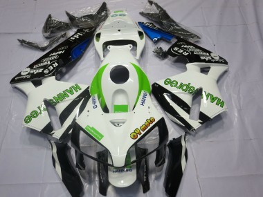 Cheap 2005-2006 Honda CBR600RR Motorcycle Fairings - White Green Glossy Black HannSpree Canada