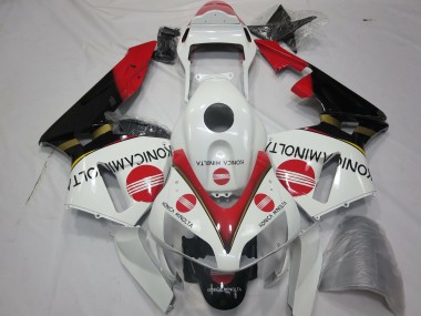 Cheap 2003-2004 Honda CBR600RR Motorcycle Fairings - White Red Glossy Black Konica Minolta Canada