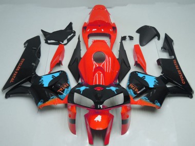 Cheap 2005-2006 Honda CBR600RR Motorcycle Fairings - Red Light Blue Black Splatter Canada