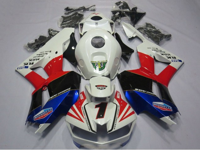 2013-2026 Honda CBR600RR Motorcycle Fairings - White Red Blue Black Number 1 Canada