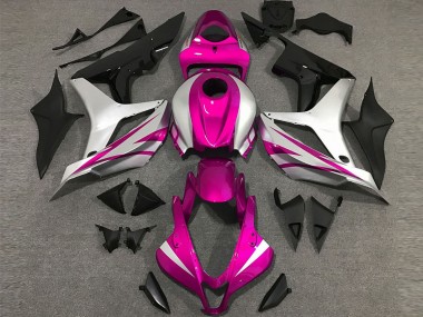 Cheap 2007-2008 Honda CBR600RR Motorcycle Fairings - Silver Pink Glossy Black OEM Style Canada