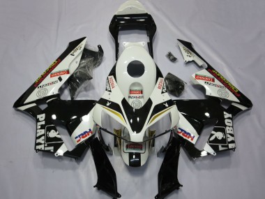 Cheap 2003-2004 Honda CBR600RR Motorcycle Fairings - White Yellow Glossy Black HRC Playboy Canada