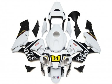 Cheap 2003-2004 Honda CBR600RR Motorcycle Fairings - White Yellow Glossy Black Playboy 14 Canada