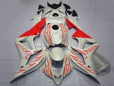 Cheap 2007-2008 Honda CBR600RR Motorcycle Fairings - White Red Flame Canada