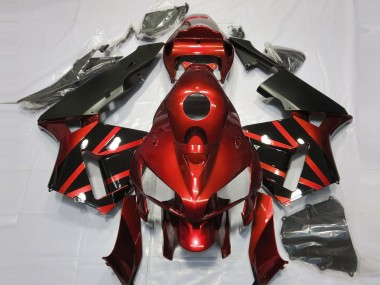 Cheap 2005-2006 Honda CBR600RR Motorcycle Fairings - Red Glossy Black Design Canada
