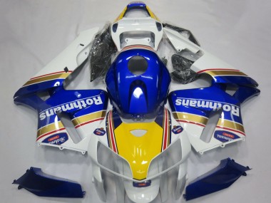 Cheap 2005-2006 Honda CBR600RR Motorcycle Fairings - White Blue Yellow Rothmans Canada