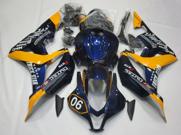 2007-2008 Honda CBR600RR Motorcycle Fairings - Orange Blue Glossy Black Canada
