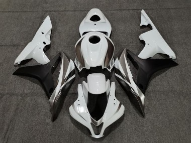 Cheap 2007-2008 Honda CBR600RR Motorcycle Fairings - White Matte Black Canada