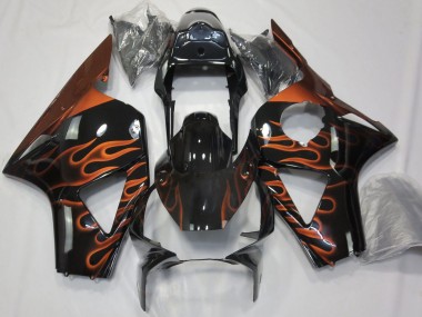Cheap 2002-2003 Honda CBR954RR Motorcycle Fairings - Glossy Black Orange Flame Canada