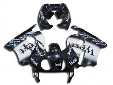 Cheap 1990-1998 Honda CBR250RR Motorcycle Fairings - Glossy Black White West Canada