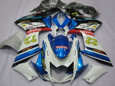 Cheap 2007-2008 Suzuki GSXR 1000 Motorcycle Fairings - White Blue Red Black Motul 22 Canada