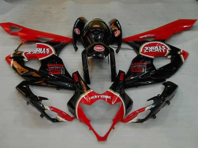 2005-2006 Suzuki GSXR 1000 Motorcycle Fairings - Glossy Black Red White Lucky Strike Canada
