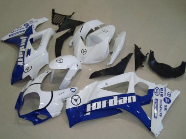 Cheap 2007-2008 Suzuki GSXR 1000 Motorcycle Fairings - White Blue Jordan Canada
