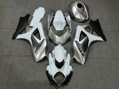 Cheap 2007-2008 Suzuki GSXR 1000 Motorcycle Fairings - White Silver Black Canada