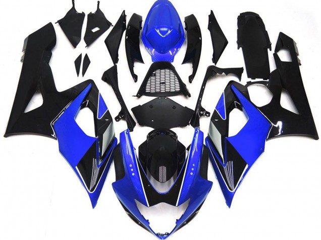 2005-2006 Suzuki GSXR 1000 Motorcycle Fairings - Blue Glossy Black Canada