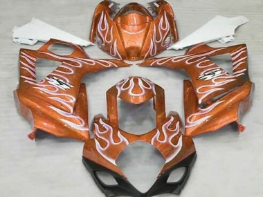 Cheap 2007-2008 Suzuki GSXR 1000 Motorcycle Fairings - Orange White Flame Canada
