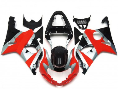 Cheap 2000-2002 Suzuki GSXR 1000 Motorcycle Fairings - Silver Red Glossy Black OEM Style Canada