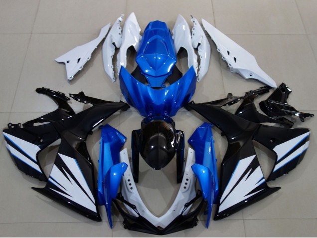2009-2016 Suzuki GSXR 1000 Motorcycle Fairing - White Blue Black Canada