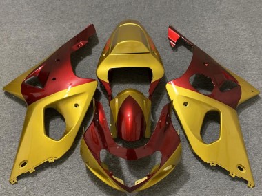 Cheap 2000-2002 Suzuki GSXR 1000 Motorcycle Fairings - Gold Red Canada