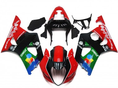 Cheap 2003-2004 Suzuki GSXR 1000 Motorcycle Fairings - Red Black Green JOMO Canada