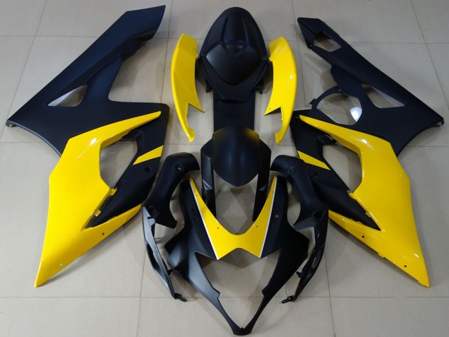 2005-2006 Suzuki GSXR 1000 Motorcycle Fairings - Matte Black Yellow Canada