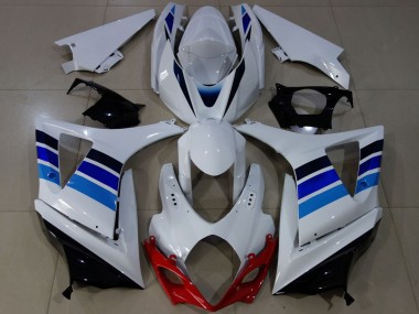 Cheap 2007-2008 Suzuki GSXR 1000 Motorcycle Fairings - White Blue OEM Style Canada