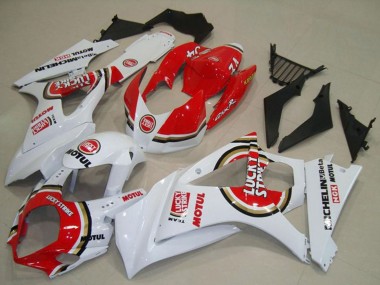 Cheap 2007-2008 Suzuki GSXR 1000 Motorcycle Fairings - White Red Lucky Strike Canada