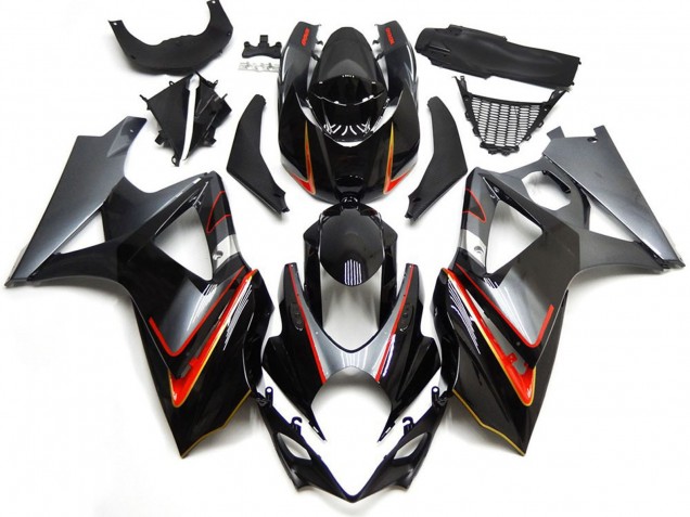 2007-2008 Suzuki GSXR 1000 Motorcycle Fairings - Glossy Black Red Silver Canada