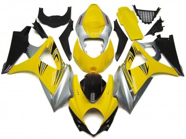 Cheap 2007-2008 Suzuki GSXR 1000 Motorcycle Fairings - Yellow Silver Black OEM Style Canada