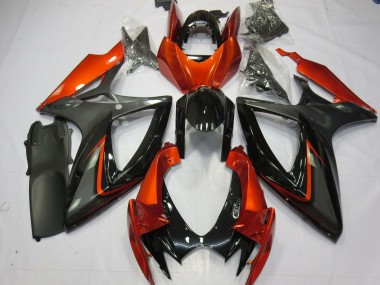 Cheap 2006-2007 Suzuki GSXR 600 / GSXR 750 Motorcycle Fairings - Burnt Orange Grey Glossy Black Canada