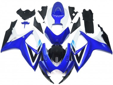 Cheap 2006-2007 Suzuki GSXR 600 / GSXR 750 Motorcycle Fairing Kits - White Blue Glossy Black OEM Style Canada