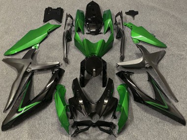 Cheap 2008-2010 Suzuki GSXR 600 / GSXR 750 Motorcycle Fairings - Green Grey Glossy Black Canada