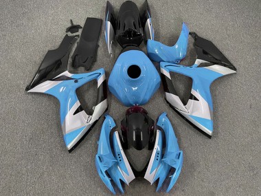 Cheap 2006-2007 Suzuki GSXR 600 / GSXR 750 Motorcycle Fairings - Light Blue White Glossy Black Canada