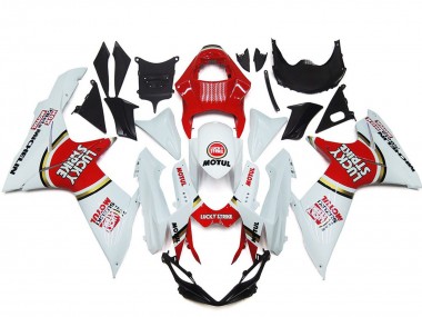 Cheap 2011-2024 Suzuki GSXR 600 / GSXR 750 Motorcycle Fairings - White Red Motul Lucky Strike Canada