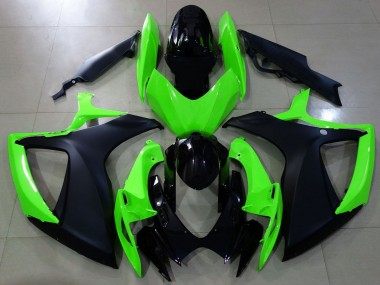Cheap 2006-2007 Suzuki GSXR 600 / GSXR 750 Motorcycle Fairings - Green Glossy Black Matte Black Canada