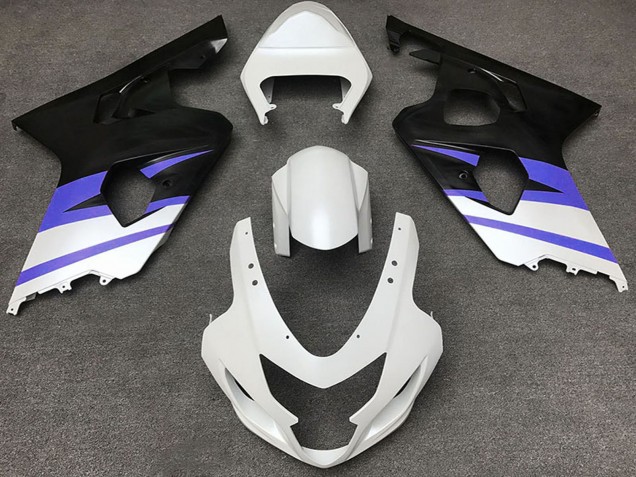 2004-2005 Suzuki GSXR 600 / GSXR 750 Motorcycle Fairings - White Blue Matte Black Canada