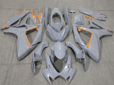 Cheap 2006-2007 Suzuki GSXR 600 / GSXR 750 Motorcycle Fairings - Nardo Grey and Orange Trim Canada