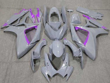 Cheap 2006-2007 Suzuki GSXR 600 / GSXR 750 Motorcycle Fairings - Nardo Grey and Purple Trim Canada