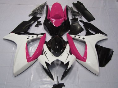 Cheap 2006-2007 Suzuki GSXR 600 / GSXR 750 Motorcycle Fairings - Pink White Glossy Black Star Canada