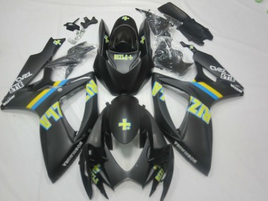 Cheap 2006-2007 Suzuki GSXR 600 / GSXR 750 Motorcycle Fairings - Matte Black Blue Yellow Rizla Canada