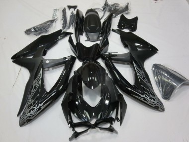 Cheap 2008-2010 Suzuki GSXR 600 / GSXR 750 Motorcycle Fairings - Glossy Black Silver Canada