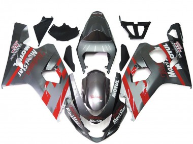 Cheap 2004-2005 Suzuki GSXR 600 / GSXR 750 Motorcycle Fairings - Silver Red MoviStar Canada