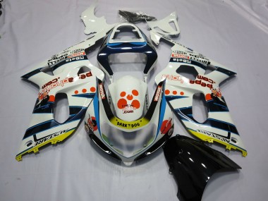 Cheap 2001-2003 Suzuki GSXR 600 / GSXR 750 Motorcycle Fairings - White Blue Red Yellow Spots Canada