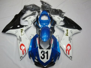 Cheap 2011-2024 Suzuki GSXR 600 / GSXR 750 Motorcycle Fairings - White Blue Glossy Black Vesrah 31 Canada