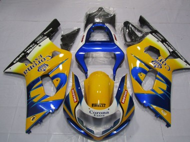 Cheap 2001-2003 Suzuki GSXR 600 / GSXR 750 Motorcycle Fairings - Yellow Blue White Corona Motul Canada