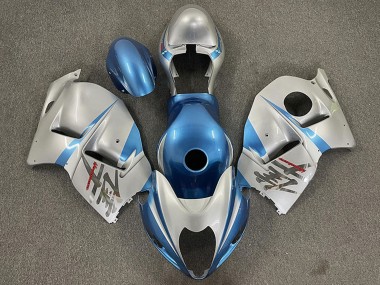 Cheap 1996-2007 Suzuki GSXR 1300 Motorcycle Fairings - Glossy Light Blue and Silver Canada