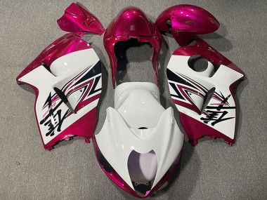 Cheap 1996-2007 Suzuki GSXR 1300 Motorcycle Fairings - Glossy White Pink Canada