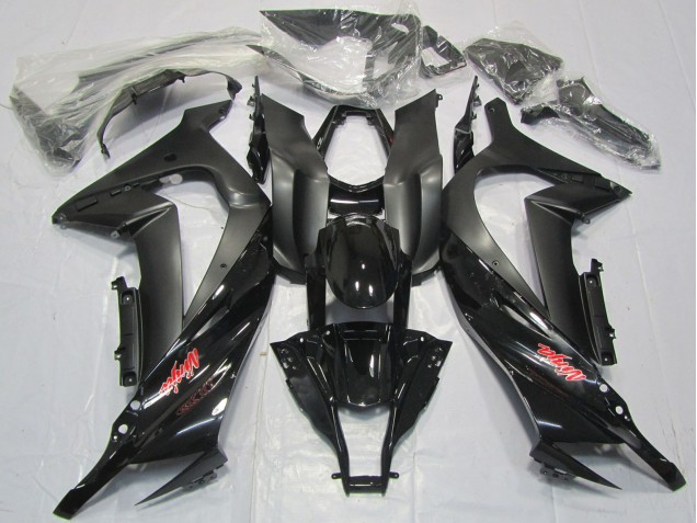2011-2015 Kawasaki ZX10R Motorcycle Fairings - Glossy Black Matte Black Red Decal Canada