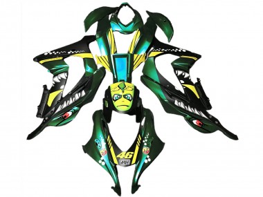 Cheap 2016-2020 Kawasaki ZX10R Motorcycle Fairings - Forest Green Yellow Shark 46 Canada
