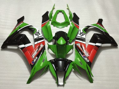 Cheap 2011-2015 Kawasaki ZX10R Motorcycle Fairings - Green Red White Black Elf Motocard 66 Canada